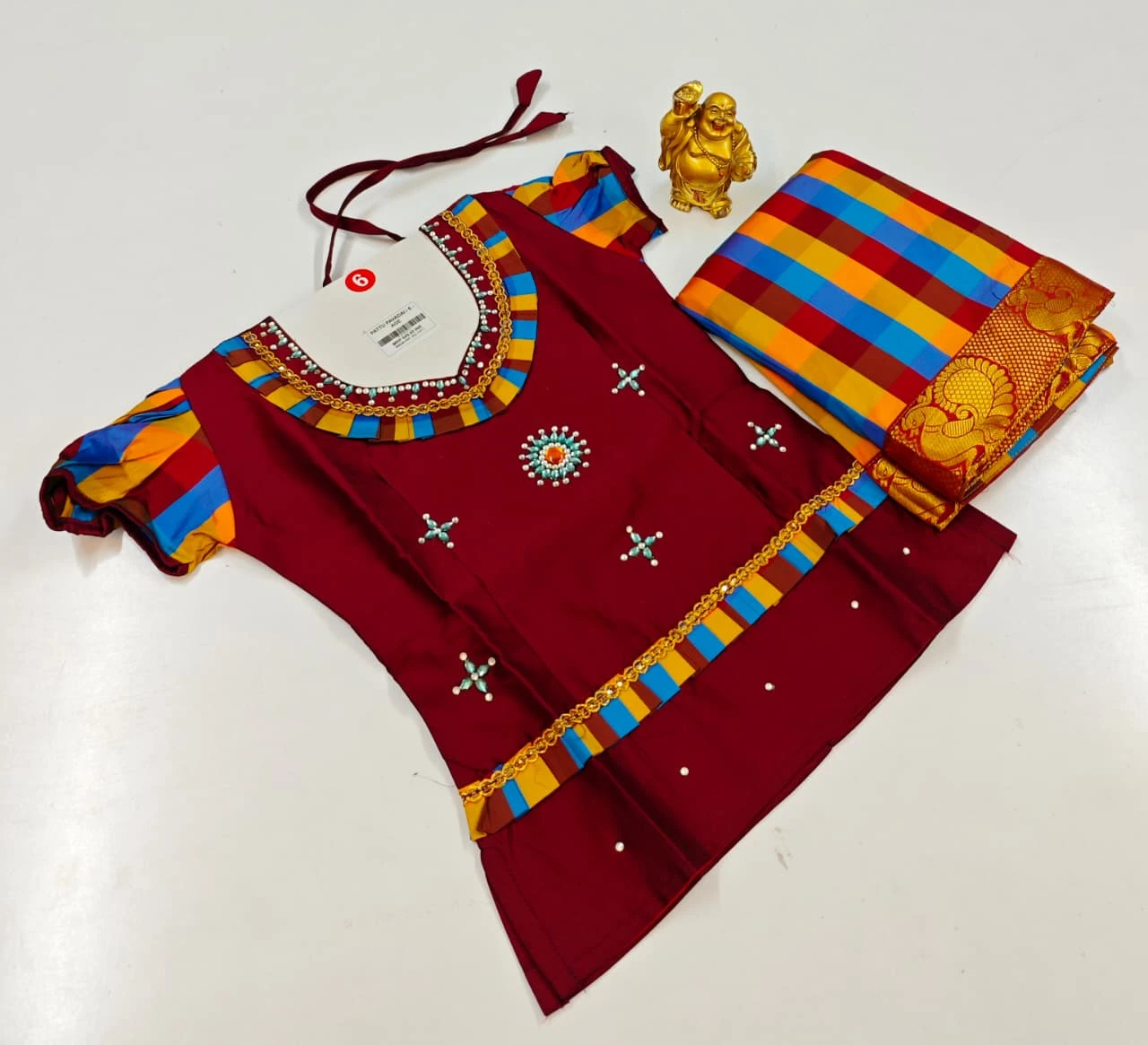 Princess Charm Embroidered Pattu Pavadai Set